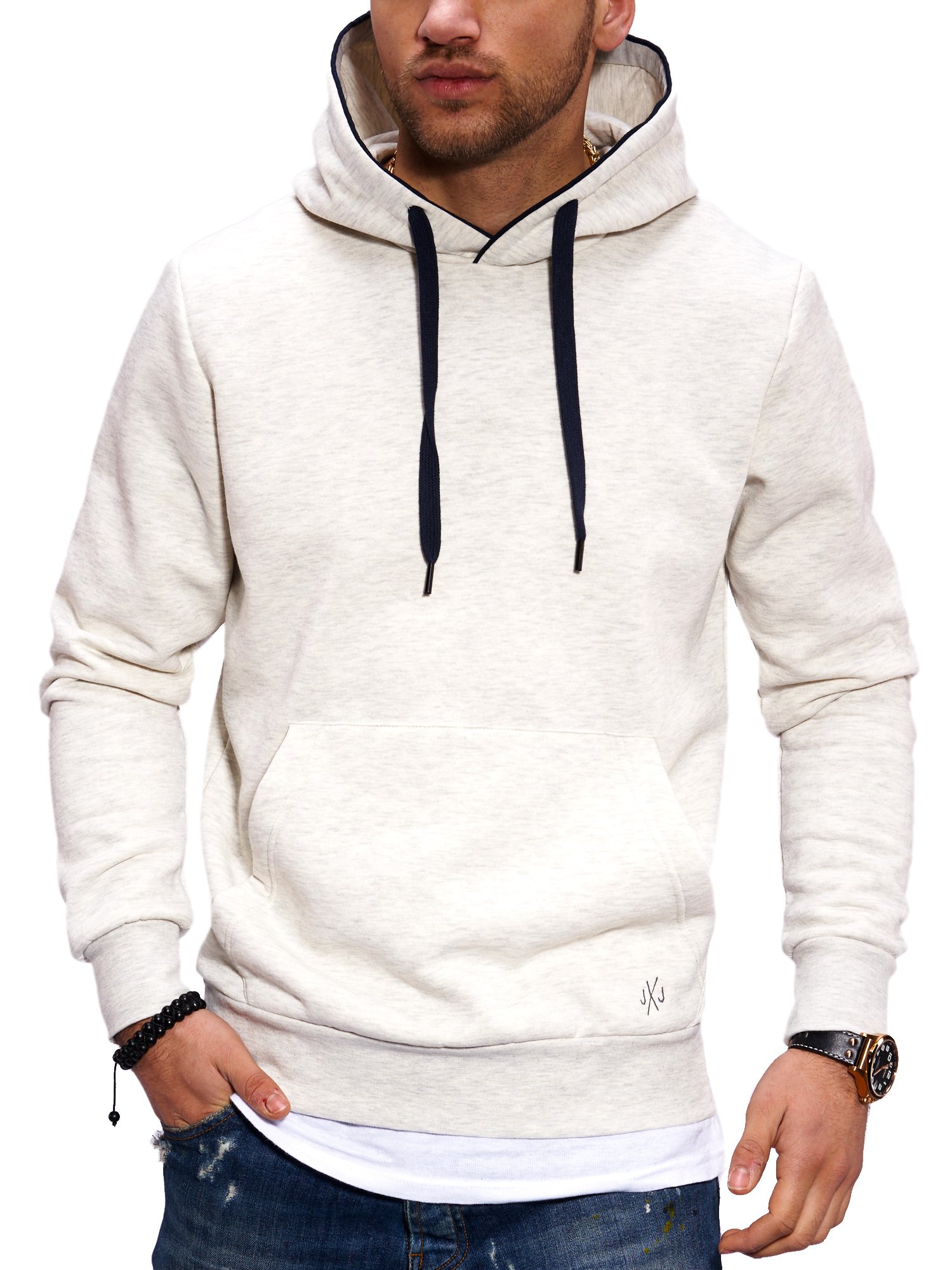 

Худи Jack & Jones White Melange/Navy XXL белый