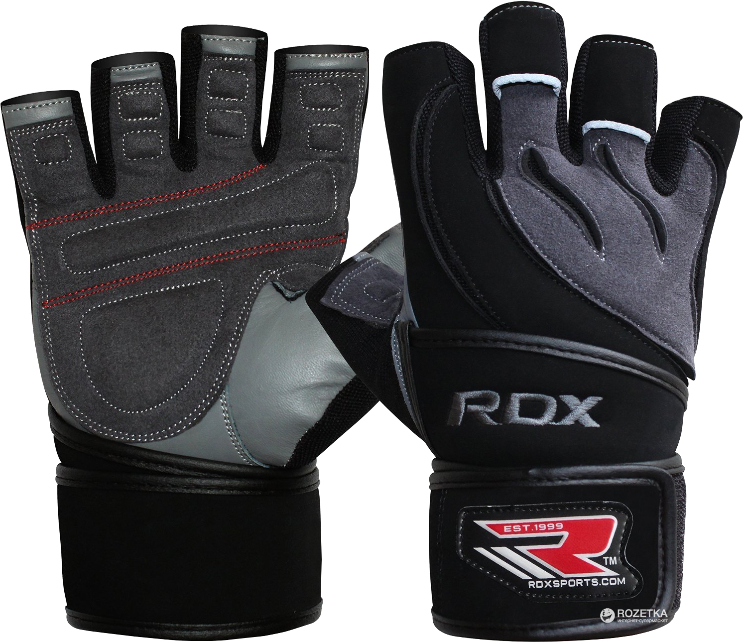

Перчатки для фитнеса RDX Pro LIft Gel M Черно-серые (337_20104)