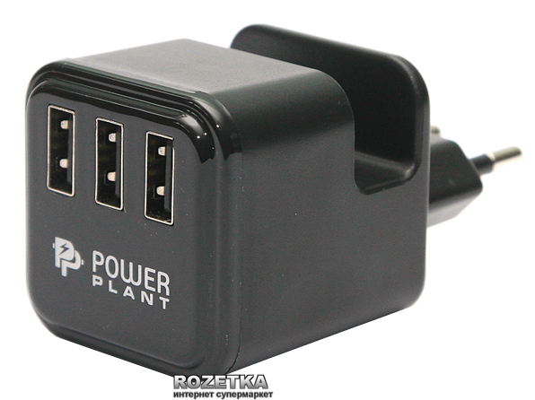 Акция на Сетевое зарядное устройство PowerPlant 3 x USB (DV00DV5065) от Rozetka UA