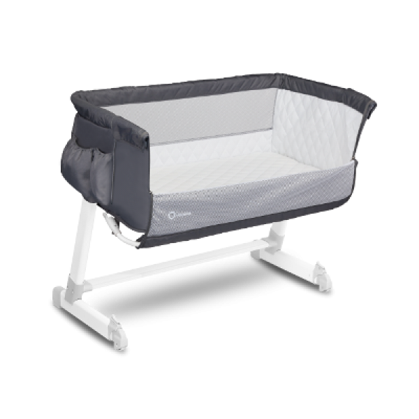 

Кроватка приставная Lionelo THEO DARK GREY Удобная и безопасная кровать,5-ступенчатая регулировка высоты надставки,Боковое открытие Матрас из мягкого стеганого материала