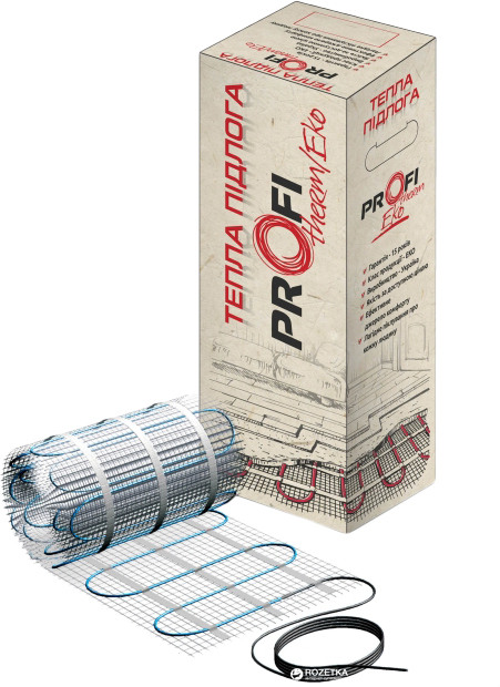 

Теплый пол ProfiTherm Eko двухжильный мат 150 Вт 1 м² (0.5х2 м) (70208633)