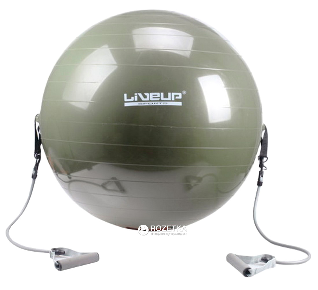 

Мяч для фитнеса LiveUP с эспандером 65 см Green (LS3227)
