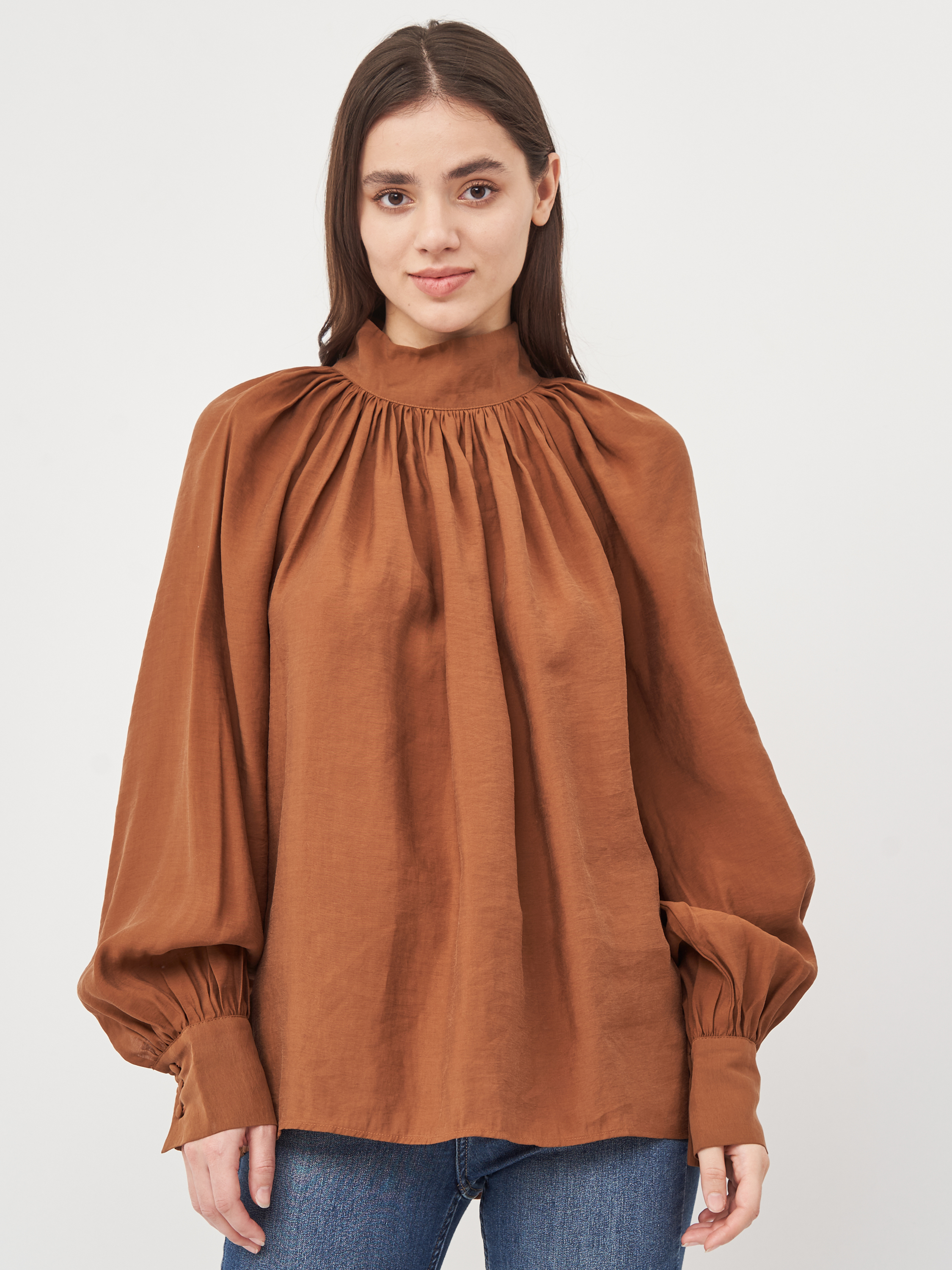 

Блузка H&M 6303168RP8  Коричневая, Блузка H&M 6303168RP8 36 Коричневая