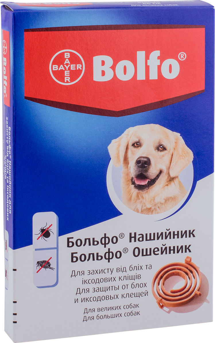 

Ошейник Bayer Больфо от блох и клещей для больших собак 66 см (4007221035213/4007221021353)