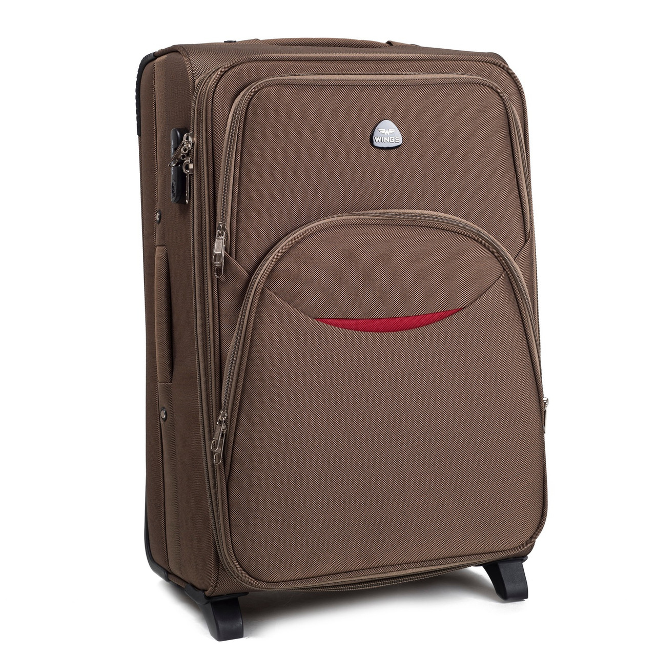 

Средний тканевый чемодан на 2 колесах WINGS 1708 M (коричневый / coffee )