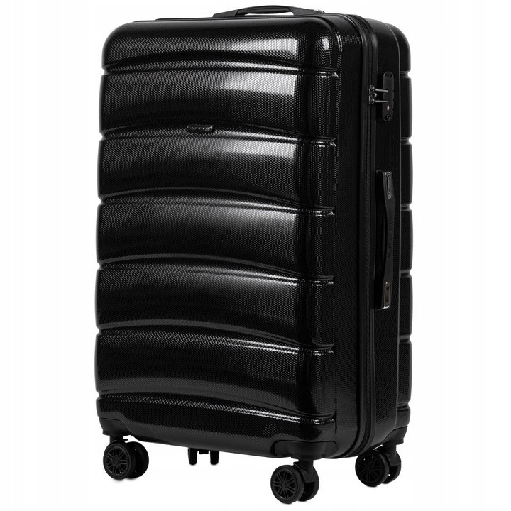

Средний пластиковый чемодан на 4 колесах Wings PC160 M (черный / black)