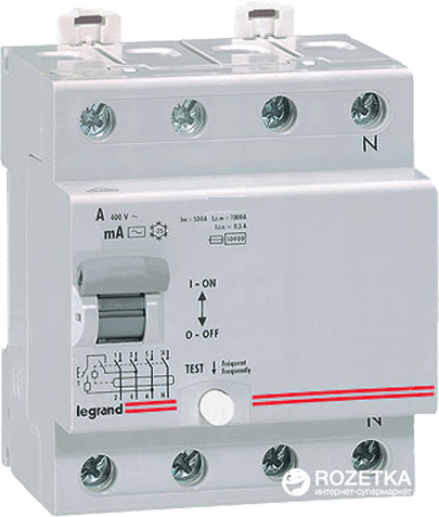 

ПЗВ (УЗО) Legrand AC 40 A 4P 30 mA