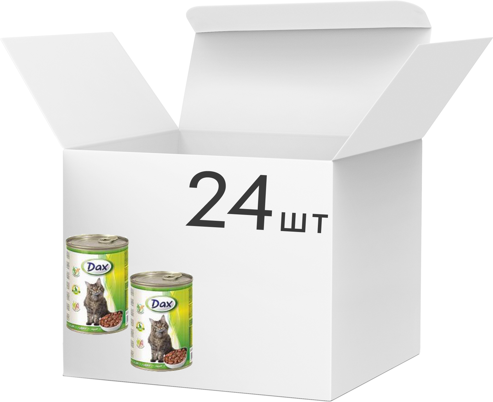 Акция на Упаковка влажного корма для кошек Dax с кроликом 415 г 24 шт (5999508137712) от Rozetka UA