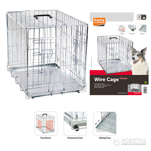 

Клетка для собак Karlie Flamingo Wire Cage двухдверная Large 93х57х62 см (541524 5006505)