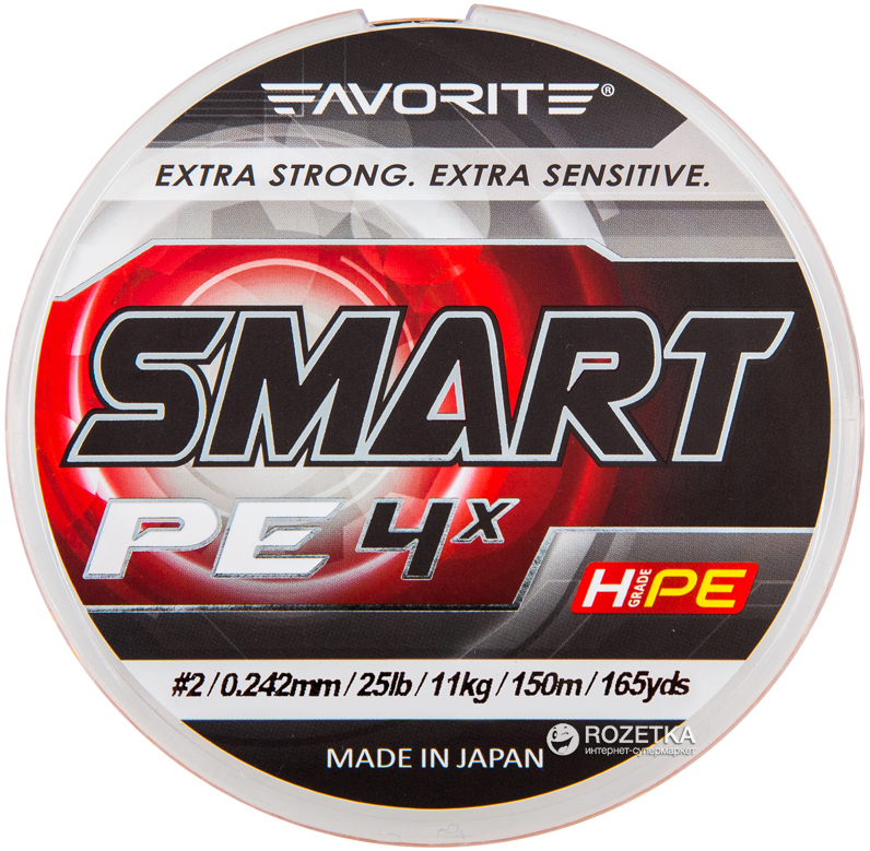 

Шнур Favorite Smart PE 4x 150 м #2.0/0.242 мм 11 кг Оранжевый (16931020)