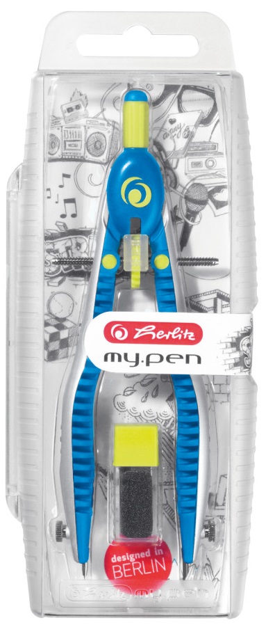 

Циркуль Herlitz My Pen Sport в футляре + грифель Синий (11122330)