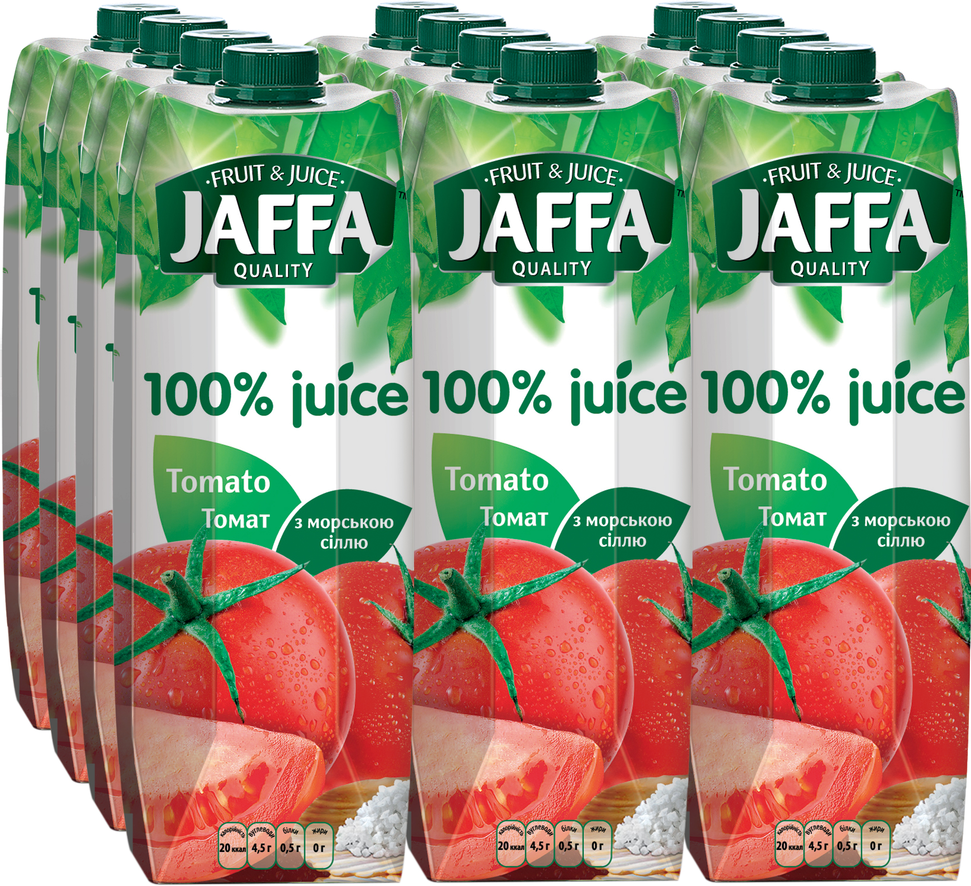 Акция на Упаковка сока Jaffa Томатный сок с солью 0.95 л х 12 шт (4820003684931_4820192261043) от Rozetka UA