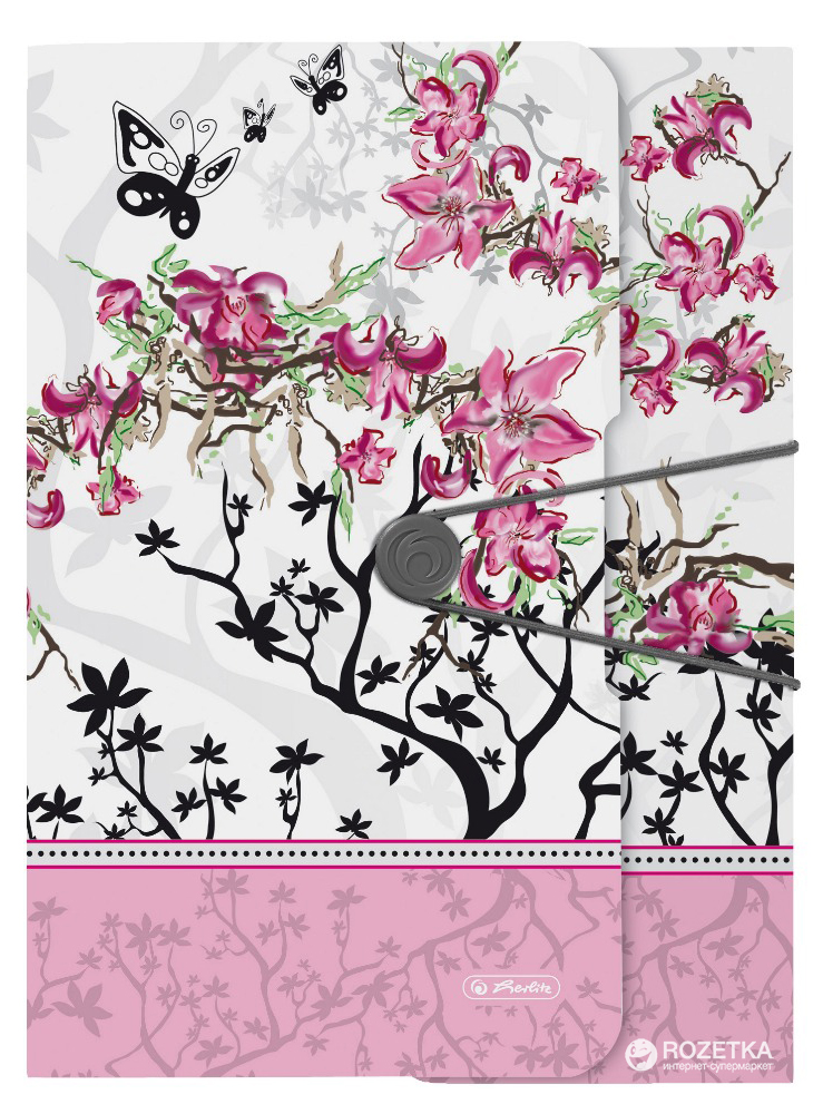 

Папка на резинке Herlitz Ladylike Bloom А4 Розовая (11224730)