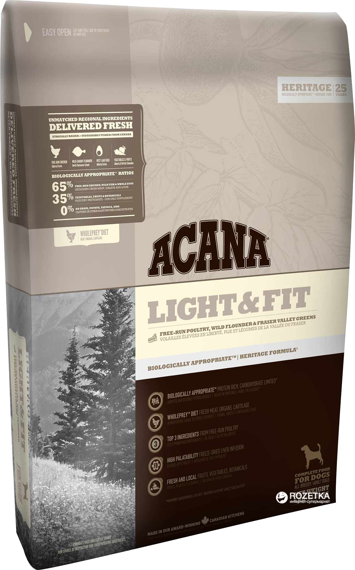 

Сухой корм против ожирения для взрослых собак всех пород ACANA Light & Fit 11.4 кг (a51211-OLD)