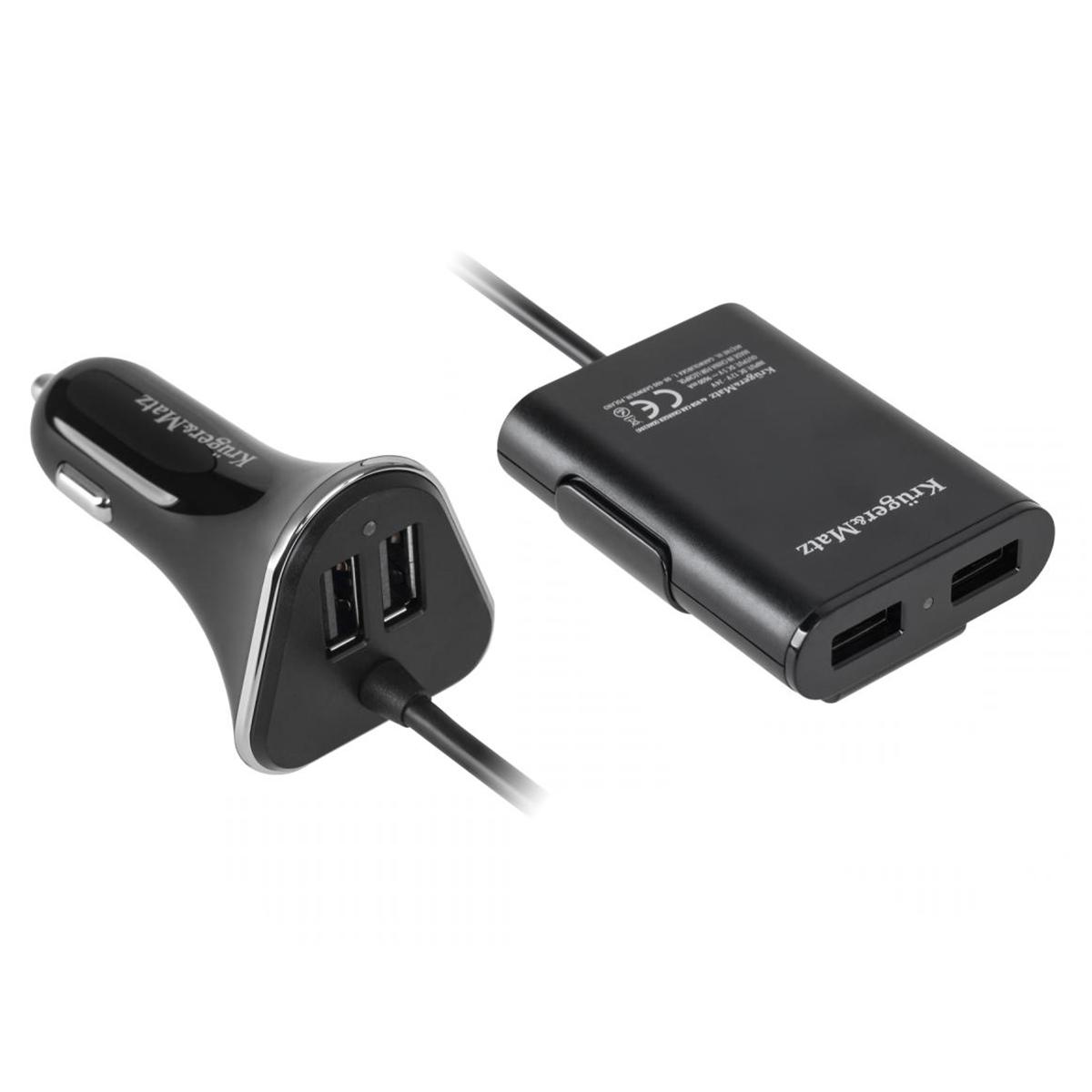 

Автомобильное зарядное устройство Kruger&Matz 4xUSB, 2.4A/1.8м.