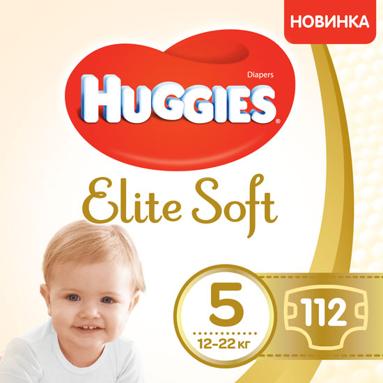 Акция на Подгузники Huggies Elite Soft 5 12-22 кг 112 шт (5029054566237) от Rozetka UA