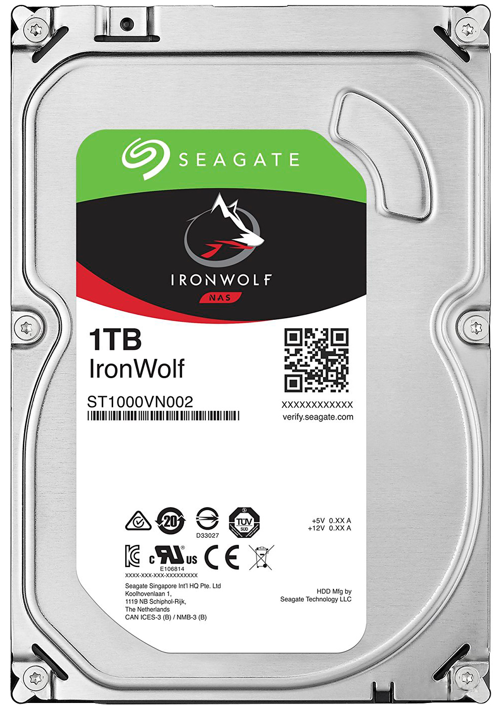 

Жесткий диск Seagate IronWolf HDD 1TB 5900rpm 64MB ST1000VN002 3.5 SATAIII