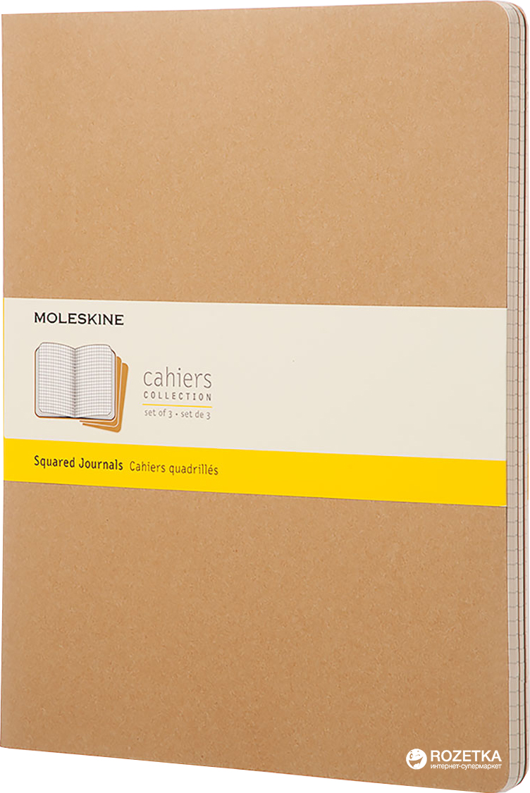 

Набор записных книг Moleskine Cahier 21.59 x 27.94 см 3 шт по 120 страниц в клетку Бежевый (8055002851480)