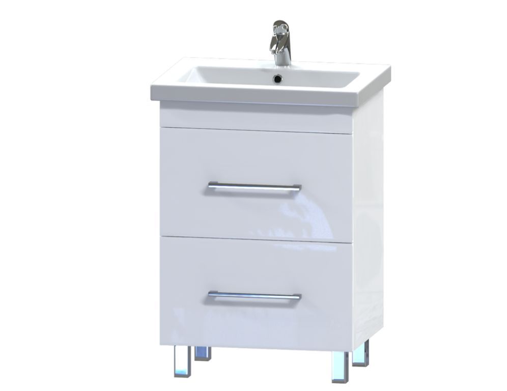 

Тумба Aquarius Нота напольная с умывальником Комо 60 03810 белая (59198)