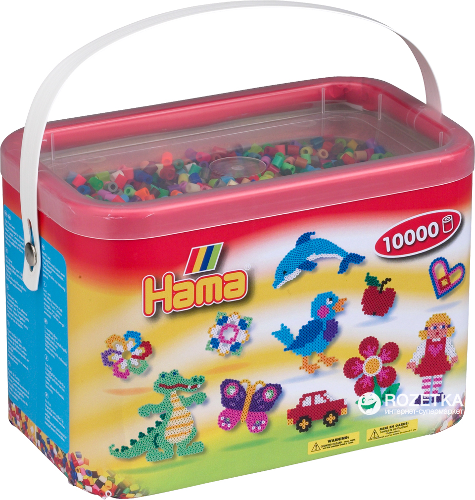 

Набор цветных бусин Hama Midi 5+ 50 цветов 10000 шт (202-68)