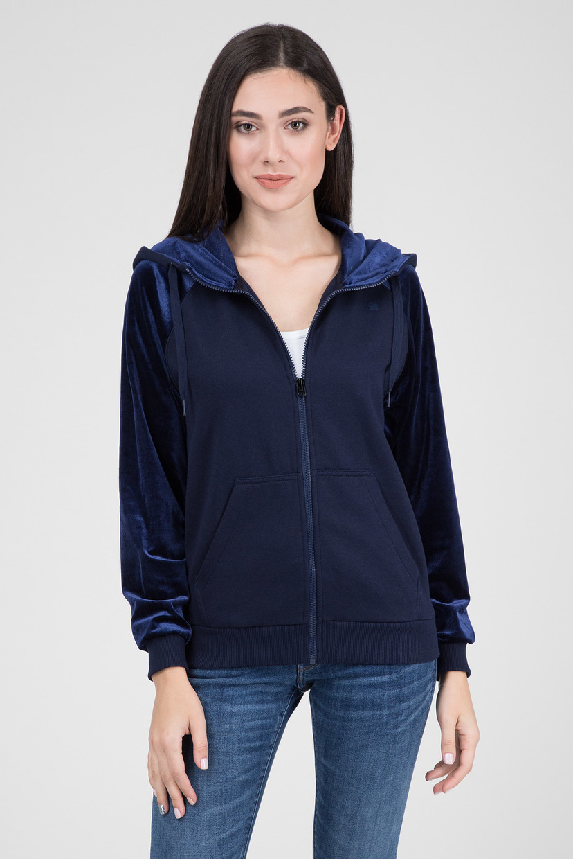 

Женское синее велюровое худи G-Star RAW S D10273,A610