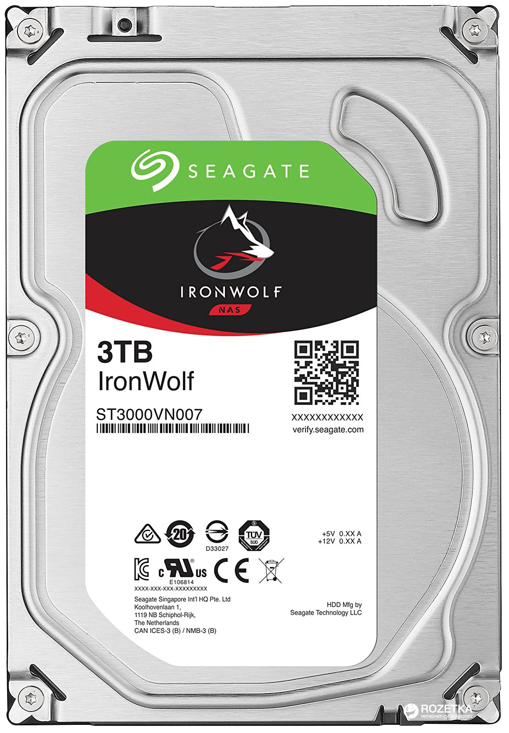 

Жесткий диск Seagate IronWolf HDD 3TB 5900rpm 64MB ST3000VN007 3.5 SATAIII