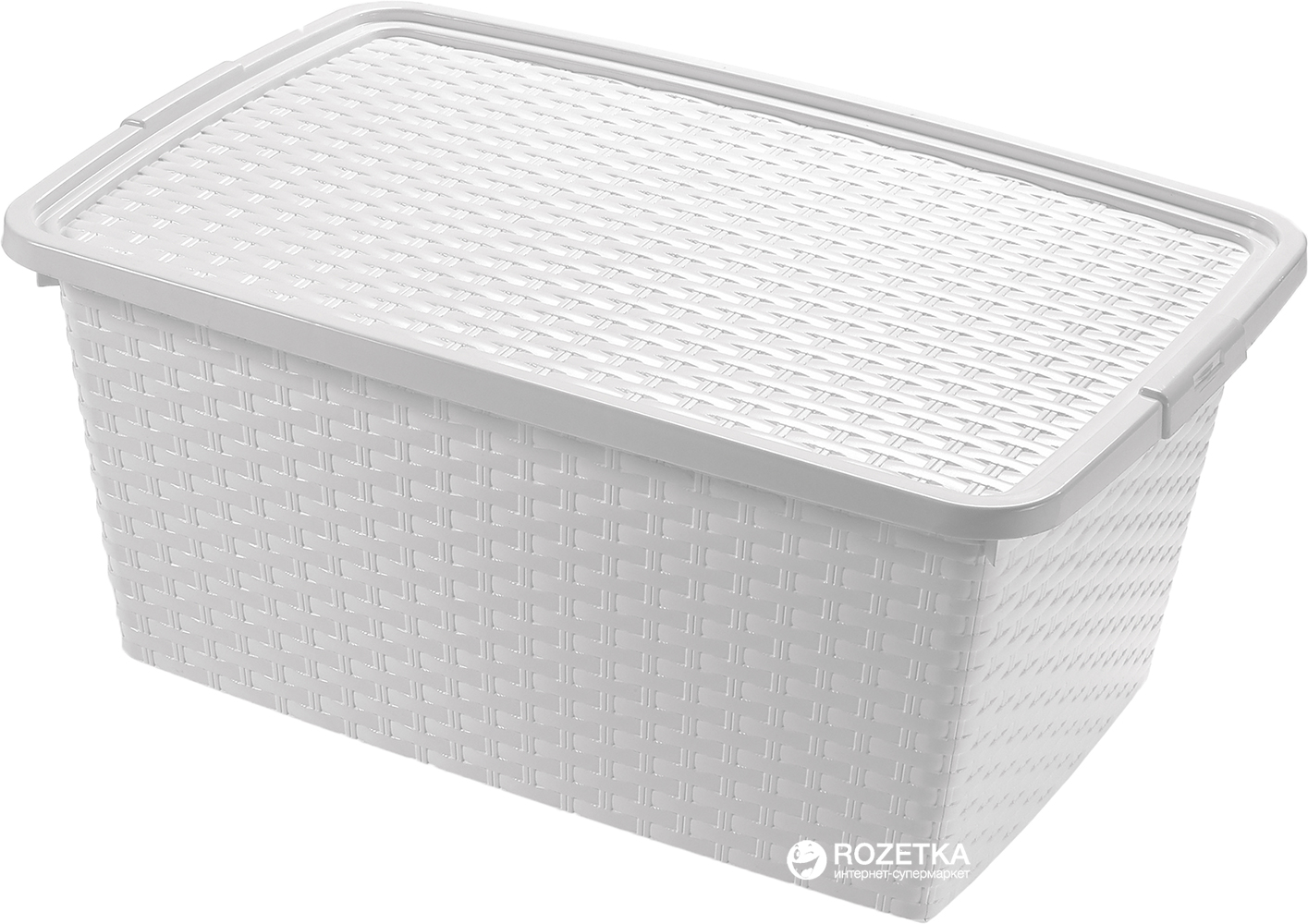 

Ящик для хранения пластиковый Heidrun Intrigobox с крышкой 59х39 h26 см 40 л Белый (4512_белый)