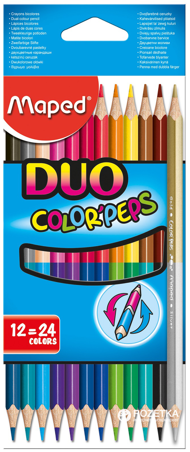 

Карандаши цветные Maped Color Peps Duo двусторонние 24 цвета (MP.829600)