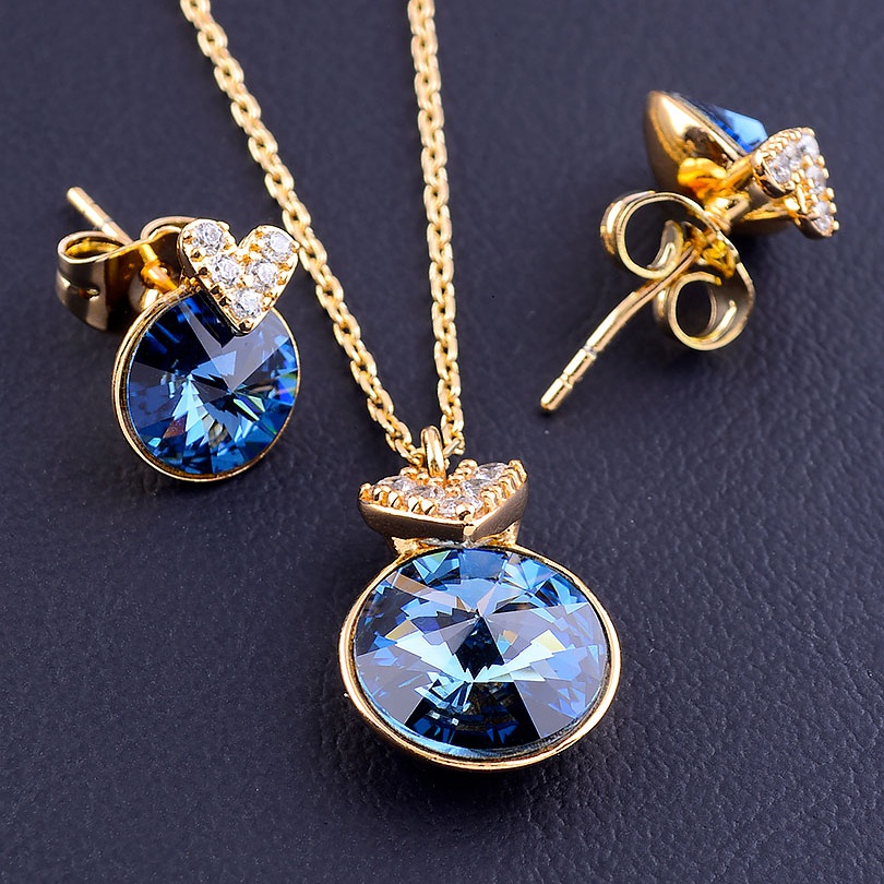 

Подвеска+Серьги 'XUPING' Swarovski 40 см. (позолота 18к) 090293