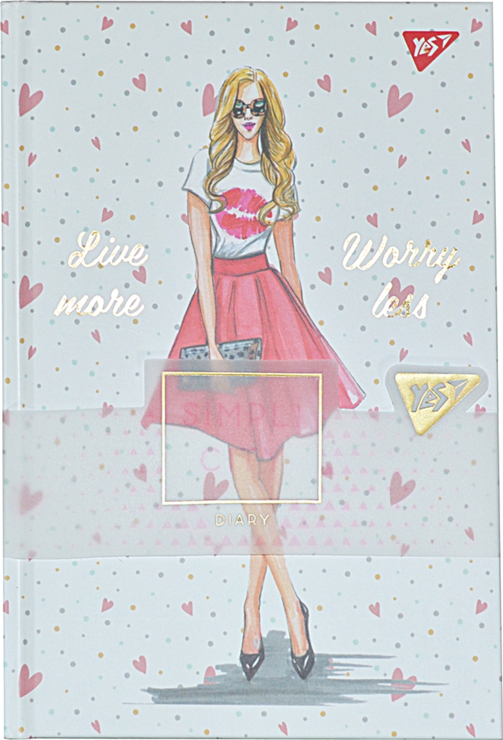 

Блокнот-мотиватор YES Live more Worry less серии Simpli City 130 х 185 мм 160 страниц (151590)
