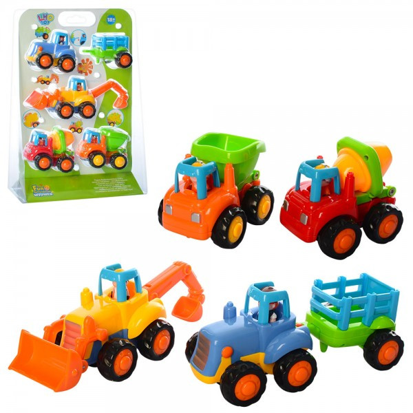 

Игровой набор супер прочных машинок стройтехники Limo toy 4 машинки 326