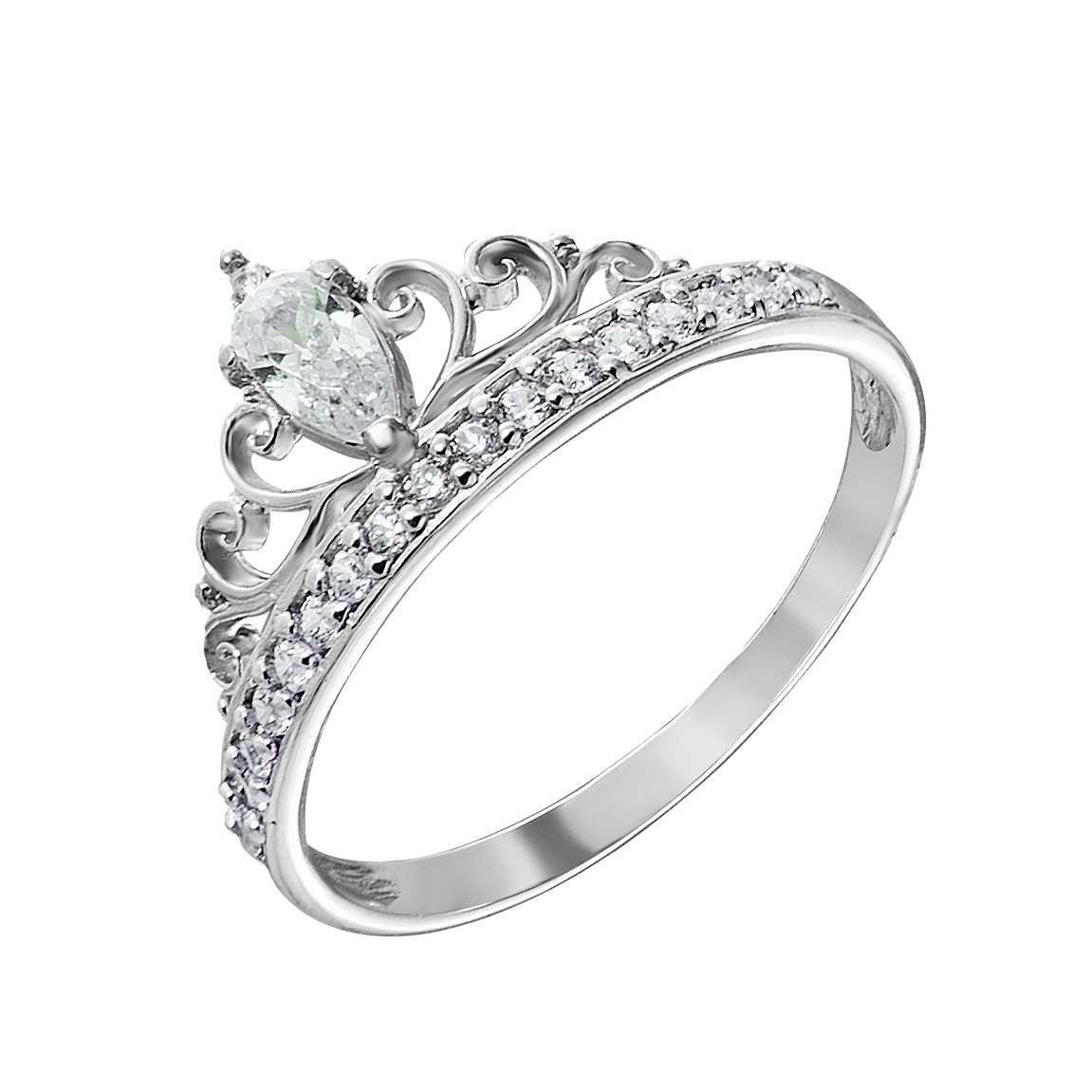 

Серебряное кольцо корона HARMONY с00183 18 бел.