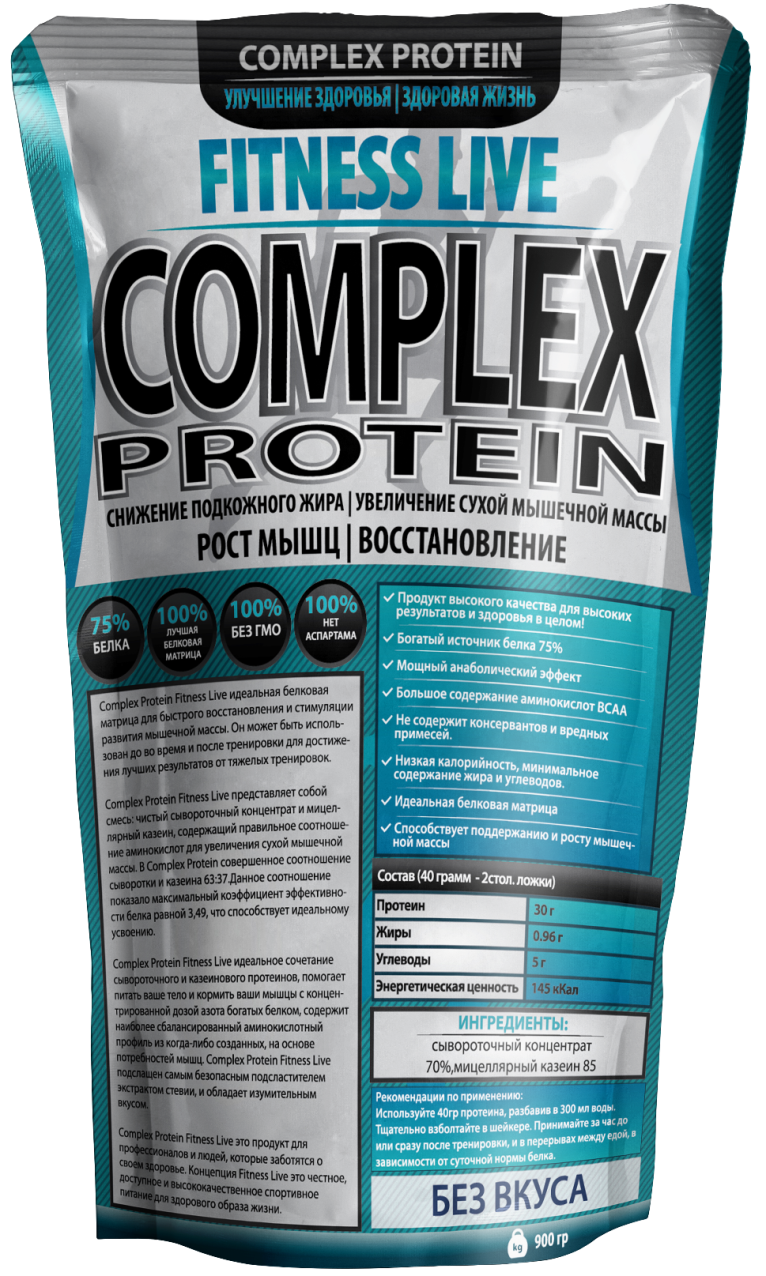 

Протеин Fitness Live Complex Protein 900 г Карамель (5502945723471)