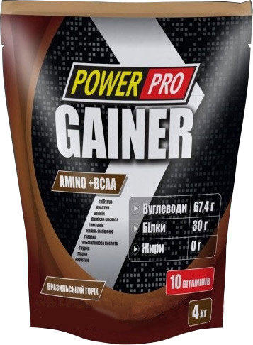 

Гейнер Power Pro Gainer 4 кг Бразильский орех (4820113922985)