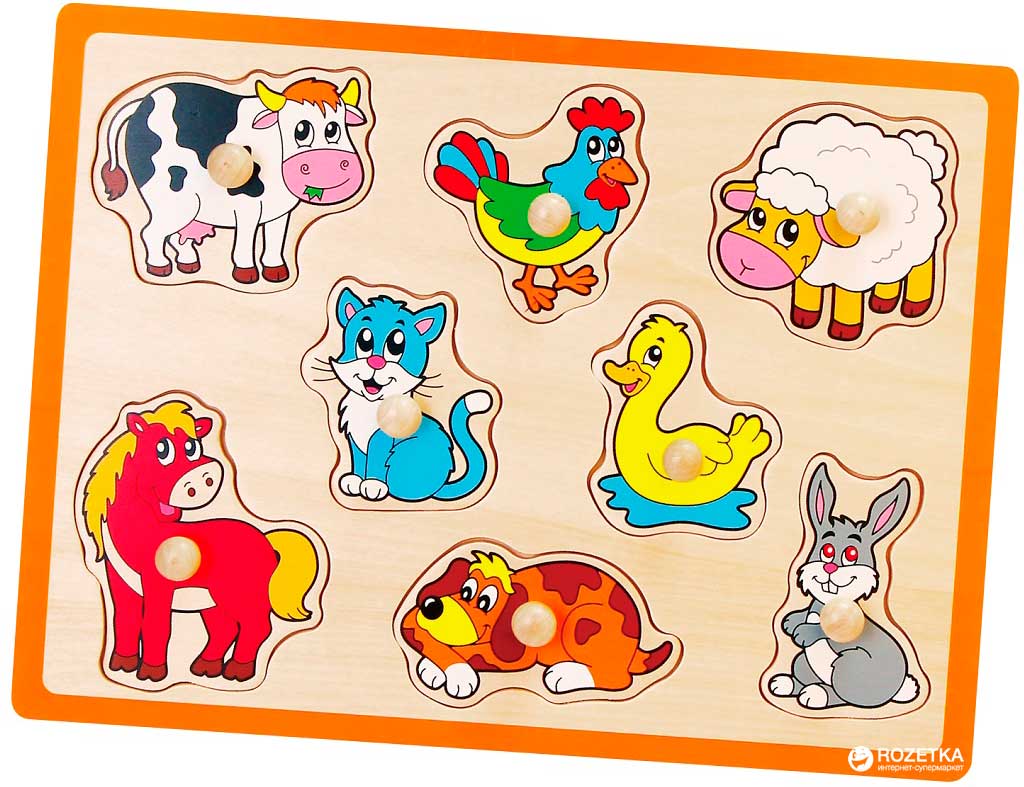 

Деревянная рамка-вкладыш Viga Toys Домашние животные (50017)