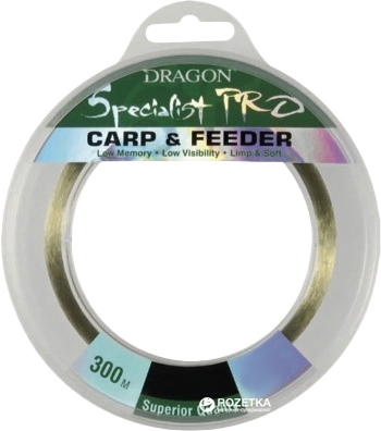 

Леска Dragon Specialist Pro Carp & Feeder 300 м 0.28 мм 9.70 кг (TDC-31-09-128)