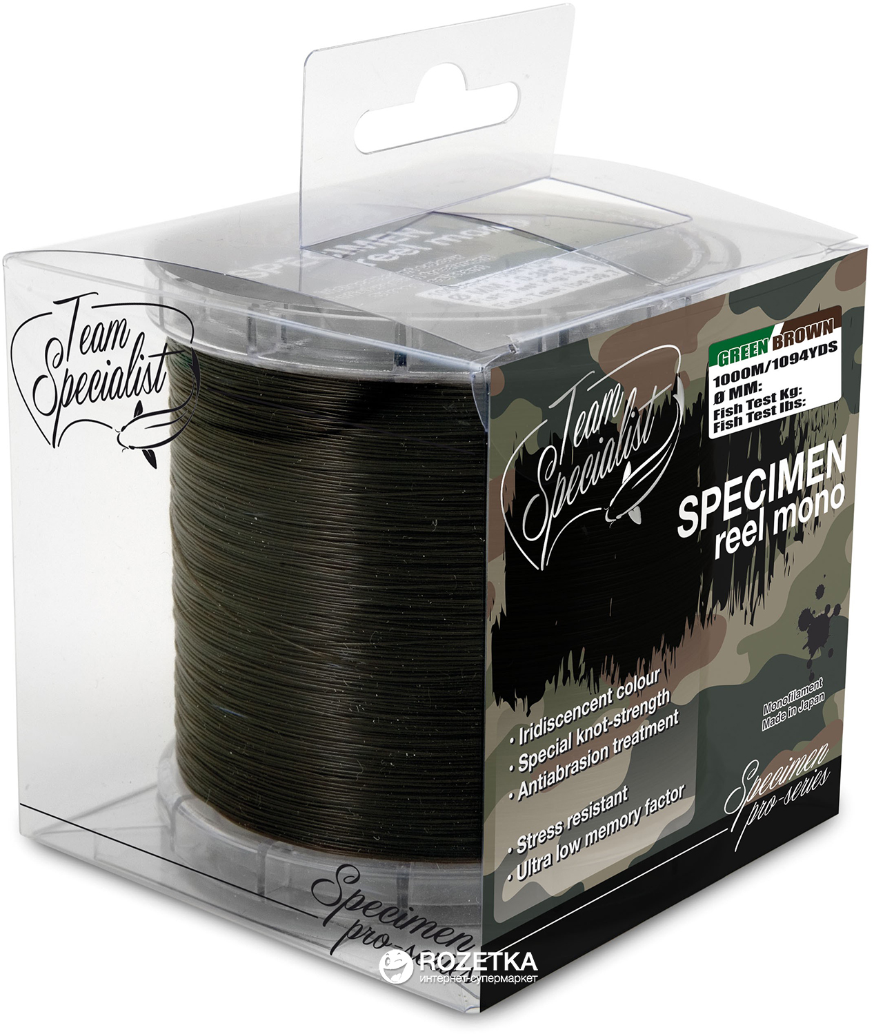 

Леска Lineaeffe TS Specimen Reel Mono 1000 м 0.36 мм 18.00 кг Зелено-коричневая (3600436)