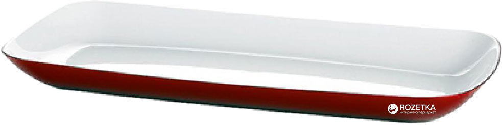 Акція на Поднос сервировочный прямоугольный Emsa Vienna 38 х 17 см Белый/Красный (EM505276) від Rozetka UA