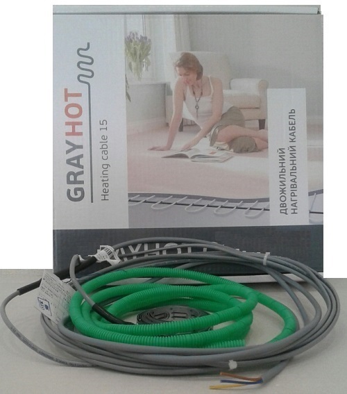 

Теплый пол нагревательный двужильный кабель Gray Hot 59м, 886Вт.