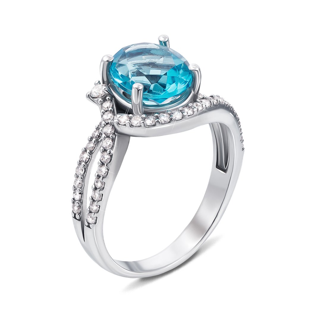 

Серебряное кольцо с кварцем и фианитами 000135829 17 размера