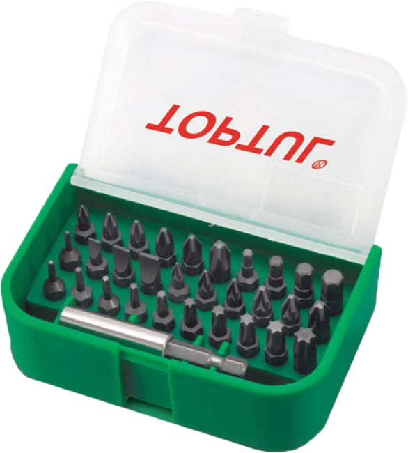 

Набір біт Toptul 1/4" з тримачем 31 предмет