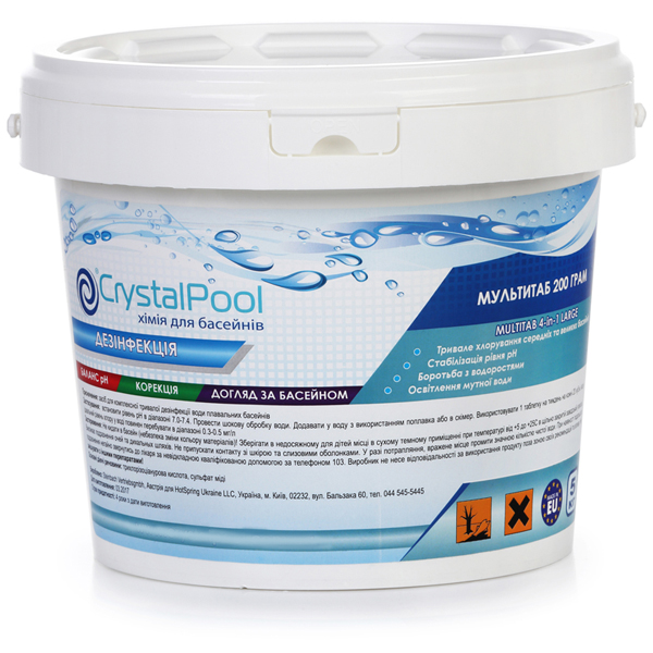 

Мультитаб 200г Crystal Pool MultiTab 4-in-1 Large 5 кг