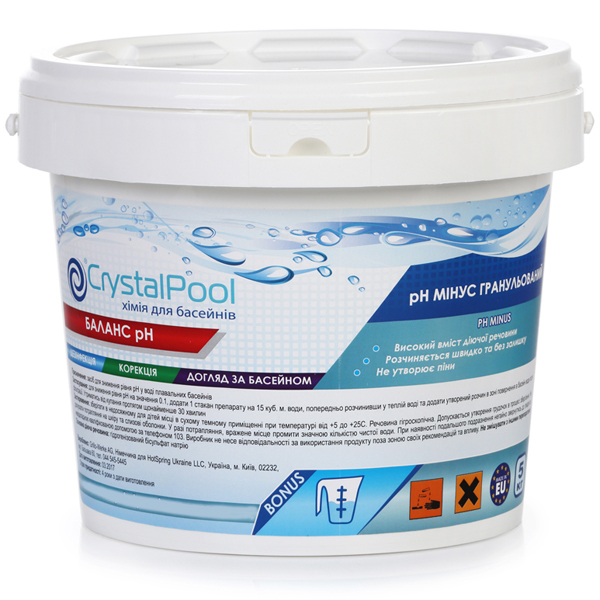 

Препарат для снижения уровня рН в гранулах Crystal Pool pH Minus 15 кг