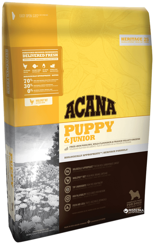 

Сухой корм для щенков средних пород ACANA Puppy & Junior 2 кг