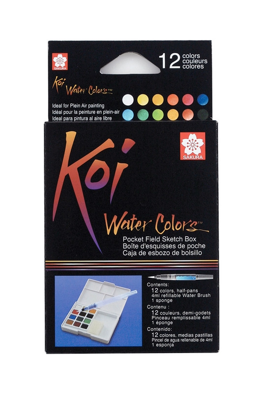 

Краски акварельные KOI WATERCOLORS SKETCHBOX Sakura набор 12цв. (84511383821)
