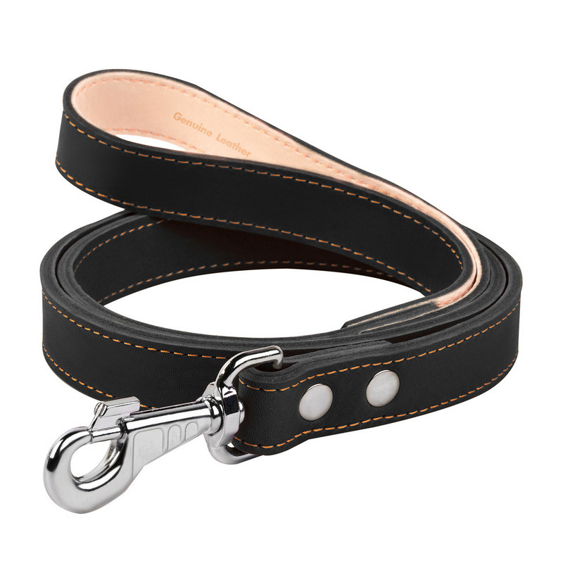 

Поводок двойной CoLLaR кожа черный с прошивкой 04821 (4820082492403)