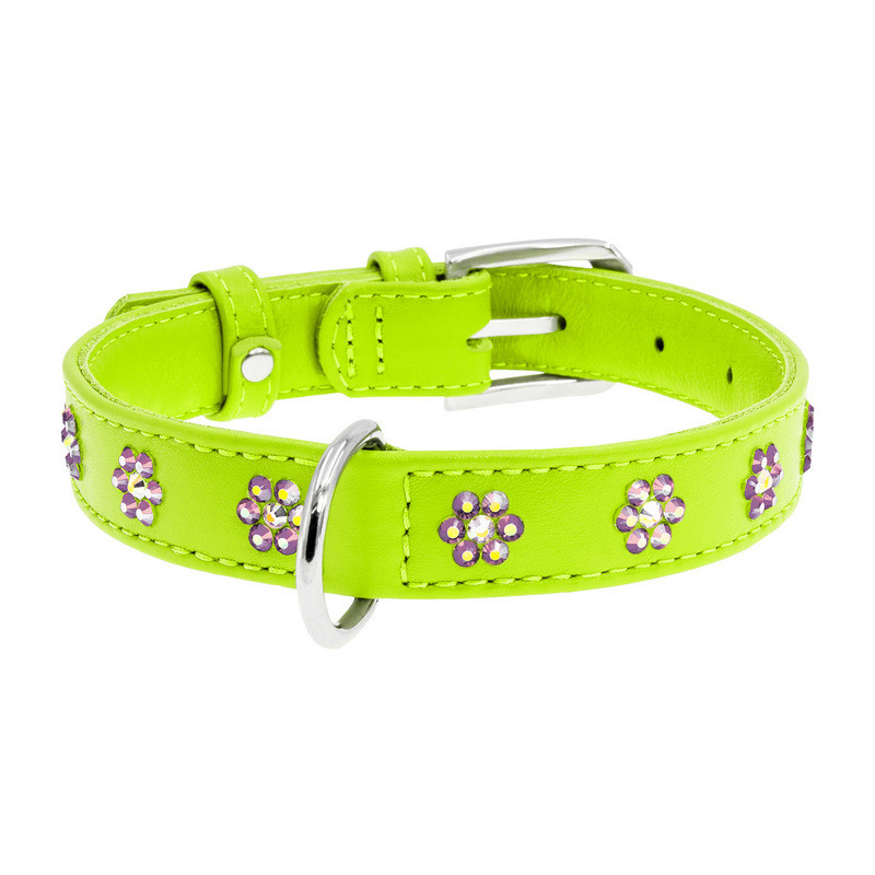 

Ошейник WAUDOG Glamour кожа салатовый с клеевыми стразами Цветочек 32025 (4820082499303)