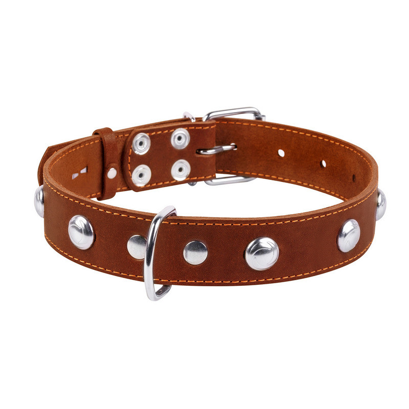 

Ошейник одинарный CoLLaR кожа коричневый с украшением 02716 (2002716000006)