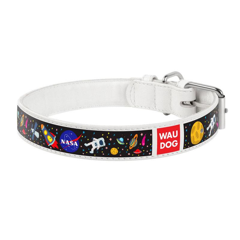 

Ошейник WAUDOG Design NASA кожа белый 0020-0047-15 (4823089319117)