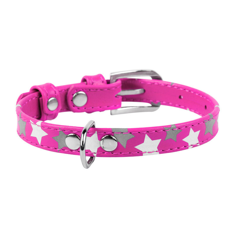 

Ошейник WAUDOG Glamour кожа розовый с узором Звездочка 35857 (4823089301211)